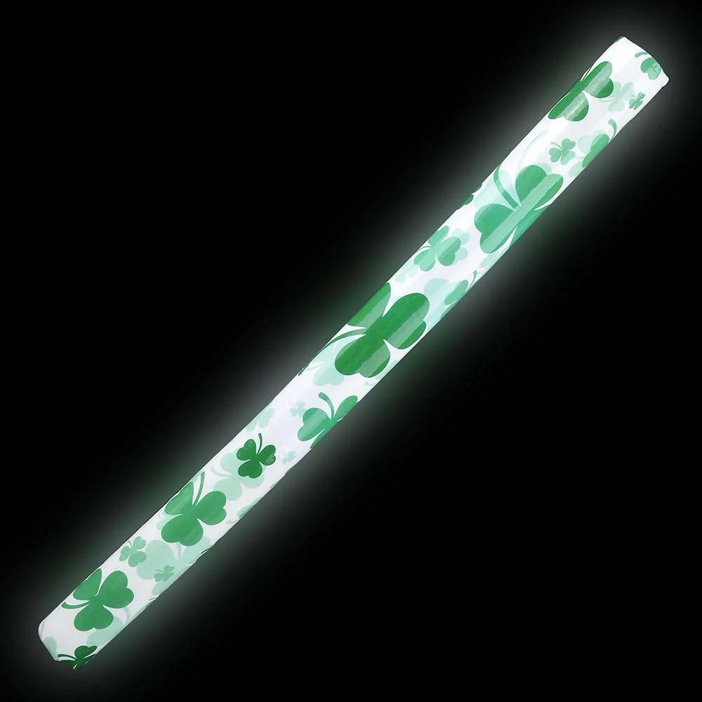 Light Up Shamrock Print Foam Batons 23.5" (DZ)