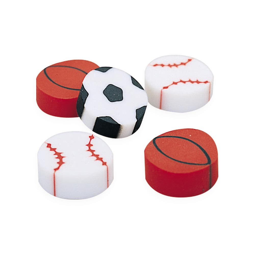 Sport Ball Eraser Assortment .75" (144 PACK)
