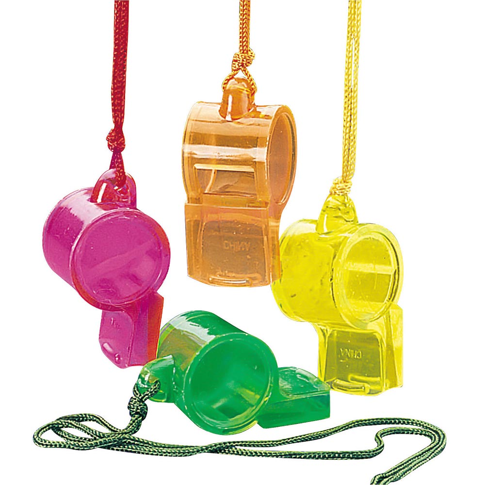 Whistle On Lanyard Assortment 1.75" (DZ)