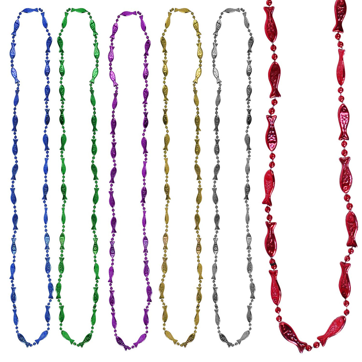 Beads - Metallic Fish Assortment 42" (144 PACK)