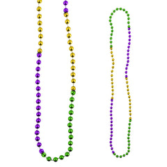Beads - Segmented Mardi Gras Round 7mm Premium Grade A 33" (144 PACK)