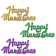 Happy Mardi Gras Sign Assorted 12" (EACH)