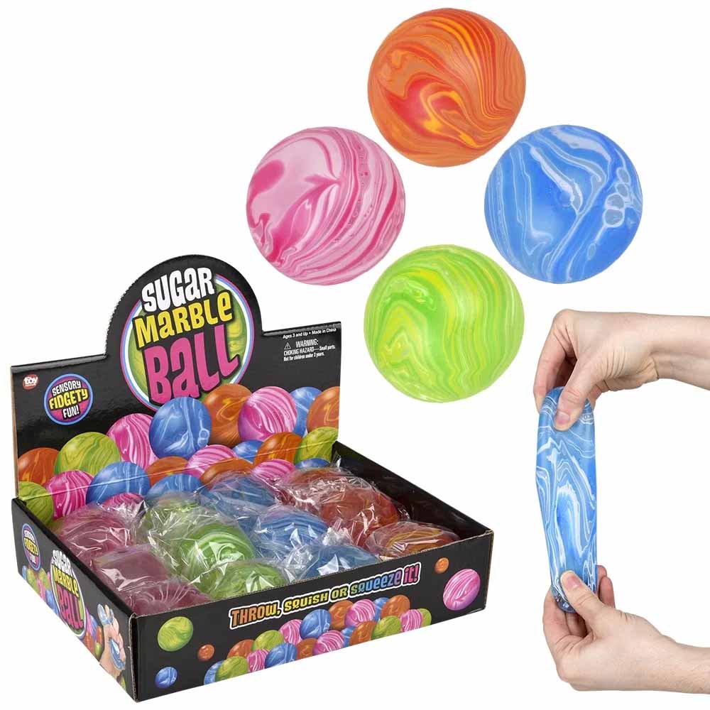 Marble Squeezy Sugar Ball Assortment 2.4" (DZ)