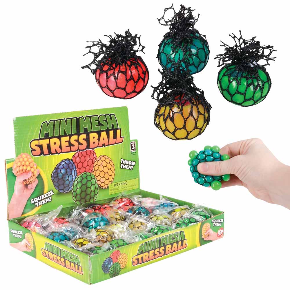 Mini Squeeze Mesh Stress Ball Assortment 1.5" (24 PACK)