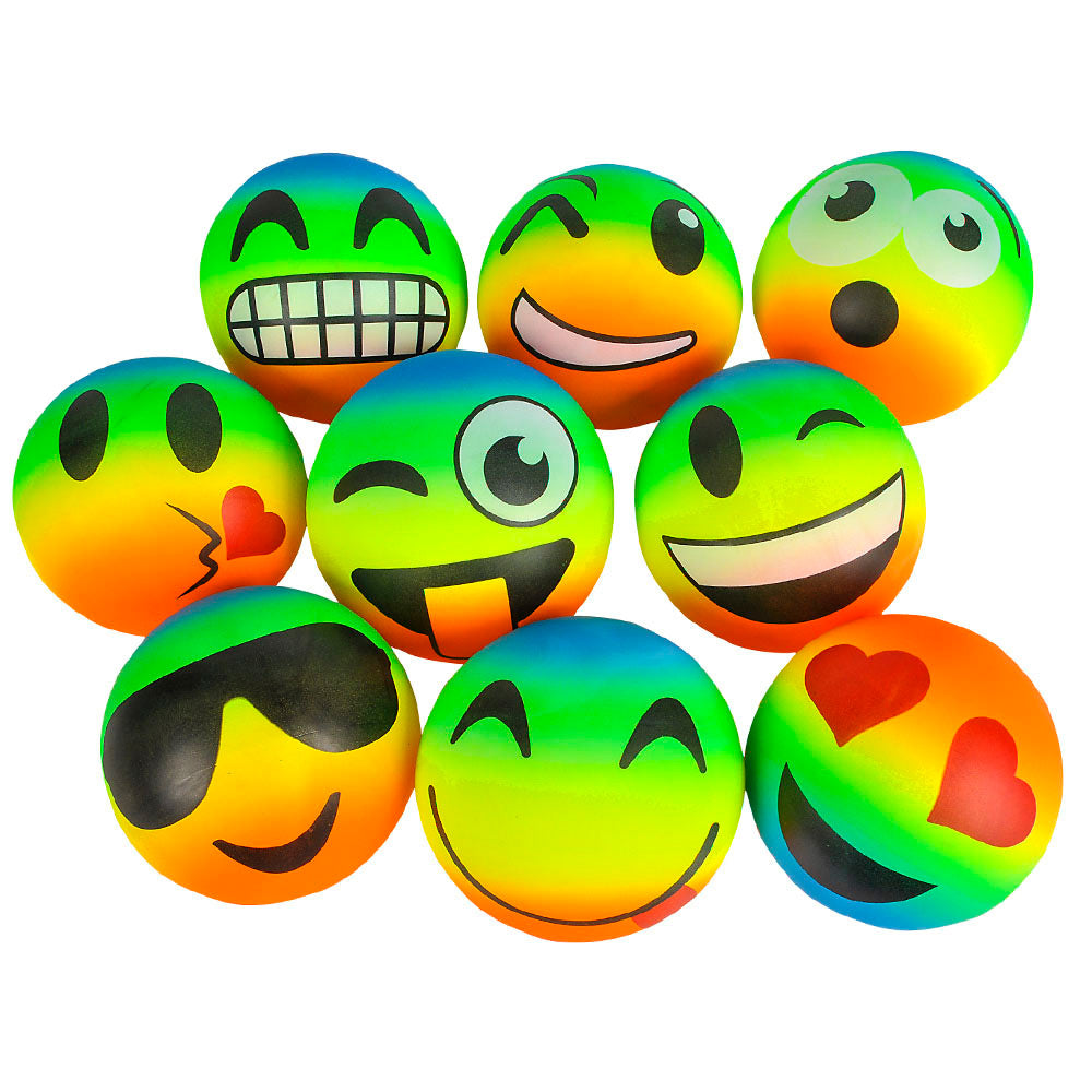 Emoticon Rainbow Vinyl Ball Assortment 6" (DZ)