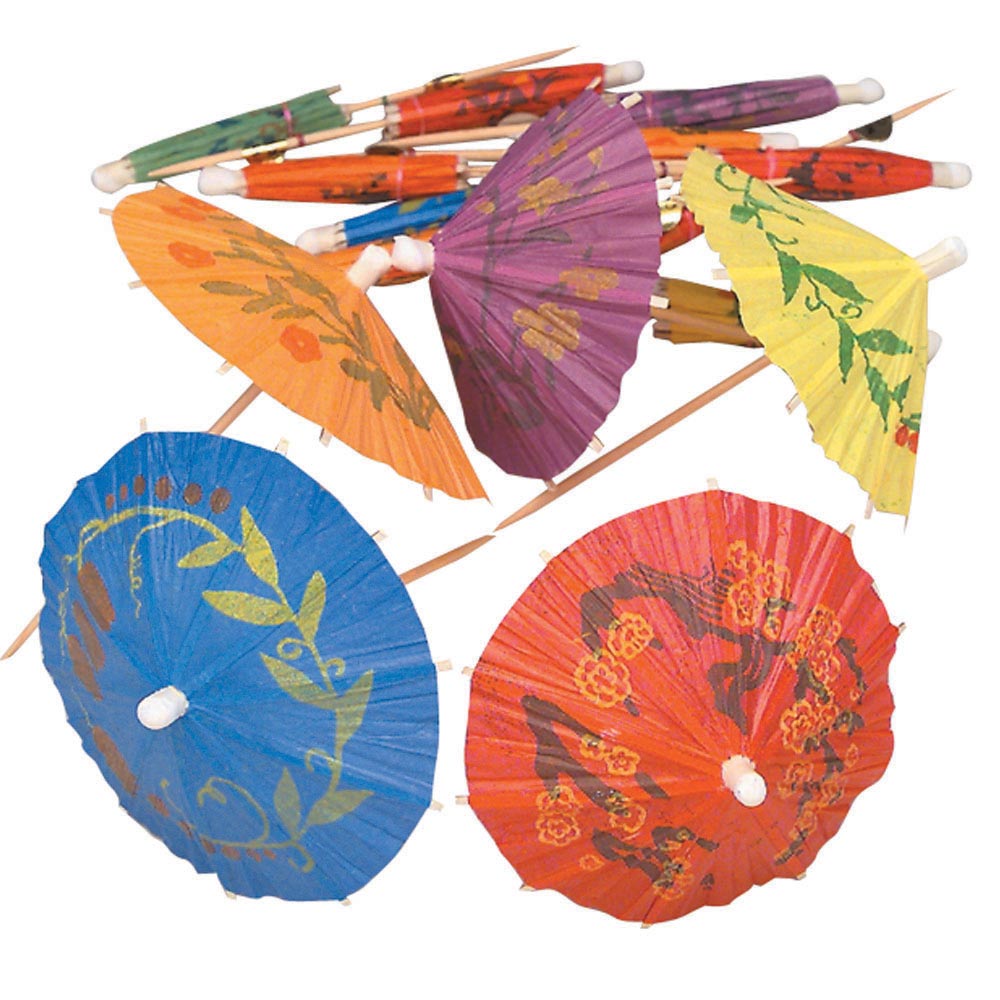 Paper Cocktail Umbrella Assortment 3.5" (144 PACK)