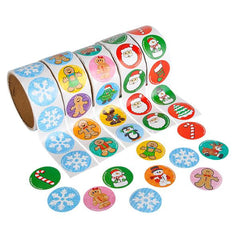 Stickers - Holiday Roll Assortment 1.5" (500 PACK)