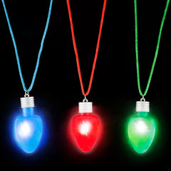 Light-Up Christmas Bulb Necklace Assortment (DZ)