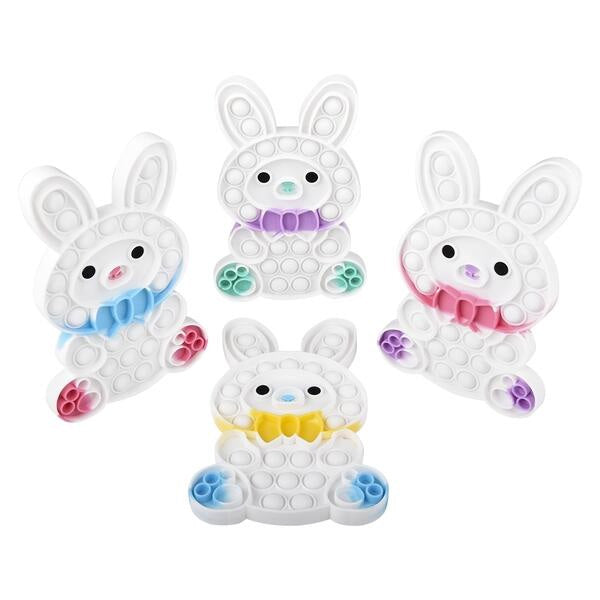 Easter Bunny Bubble Popper With Bow Tie Assorted 8" (EACH)