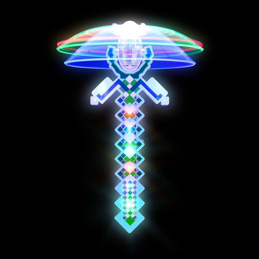 Light Up Pixel Spinner Wand 13" (EACH)