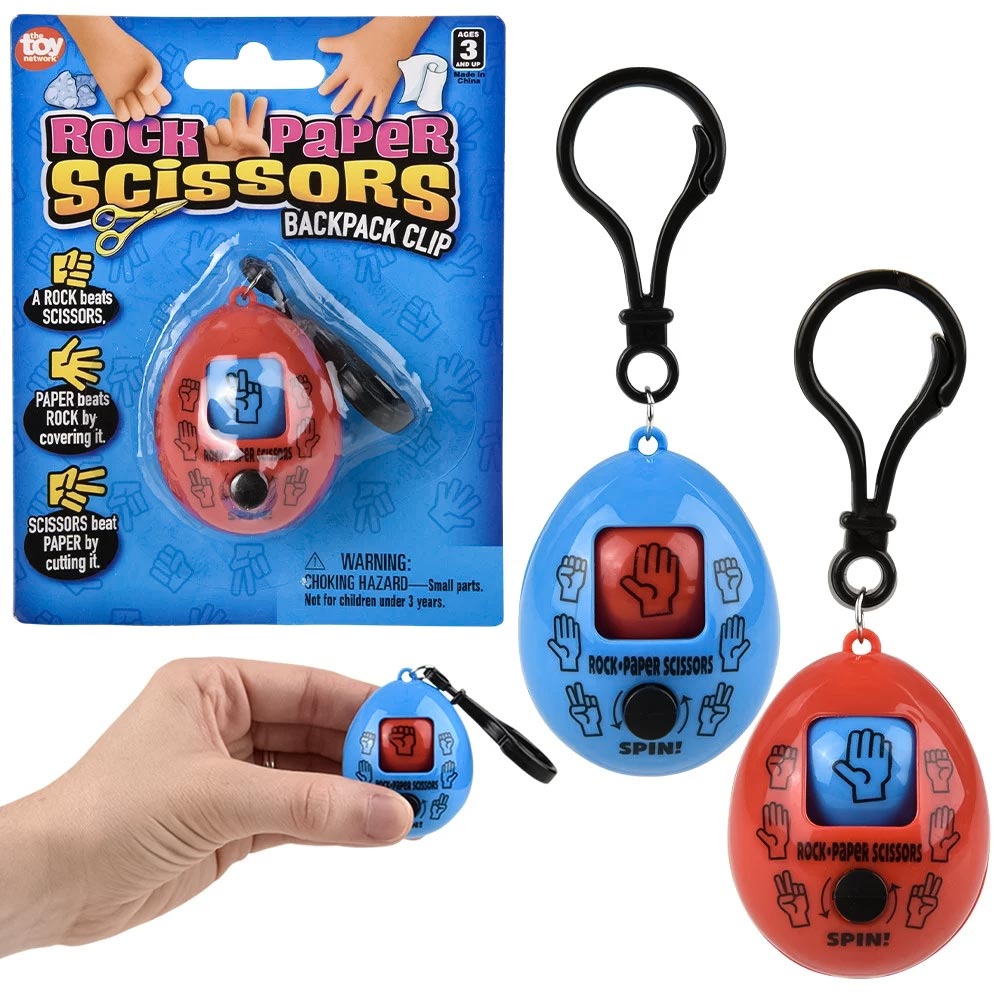 Rock Paper Scissors Backpack Clips 2" (DZ)