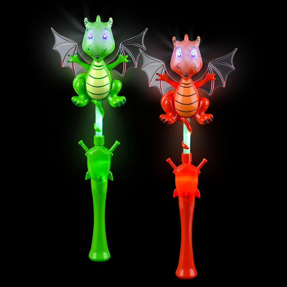 Light Up Dragon Wand Assorted 17" (EACH)