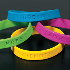 Rubber Bracelets With Sayings Assortment (24 PACK)