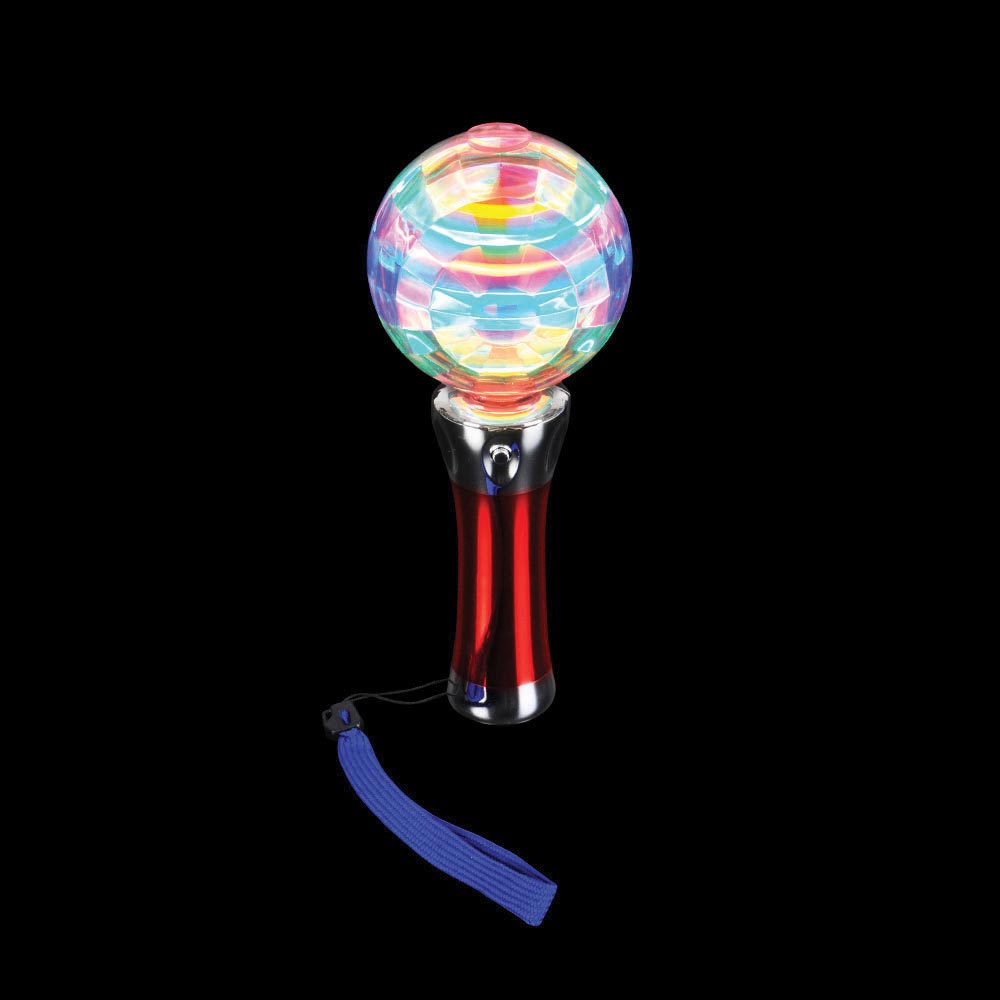 Light Up Spinning Ball Wand 8" (EACH)