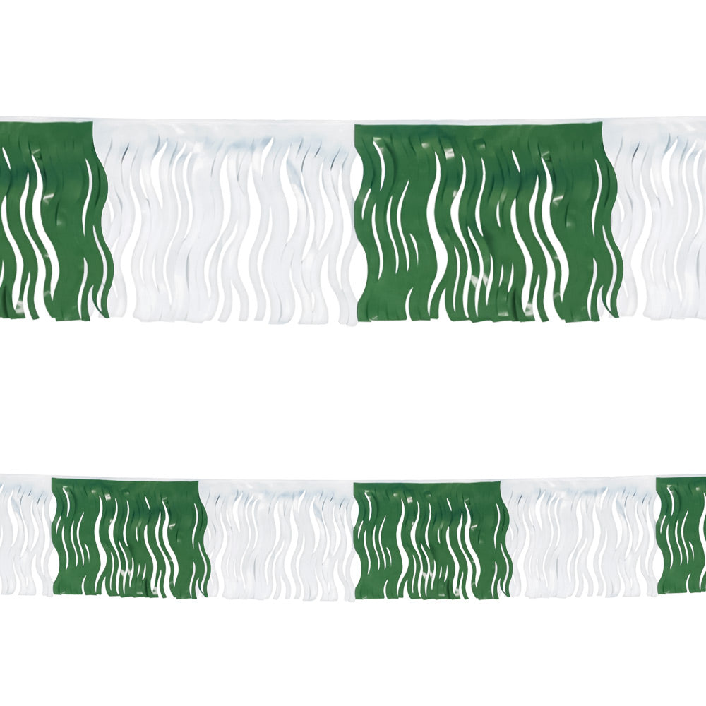 Pennant - Fringed Green and White 60' (EACH)