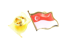 Singapore Flag Collar Lapel Pin