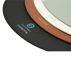 Vegan Leather Mousepad - Round (Name Printing)