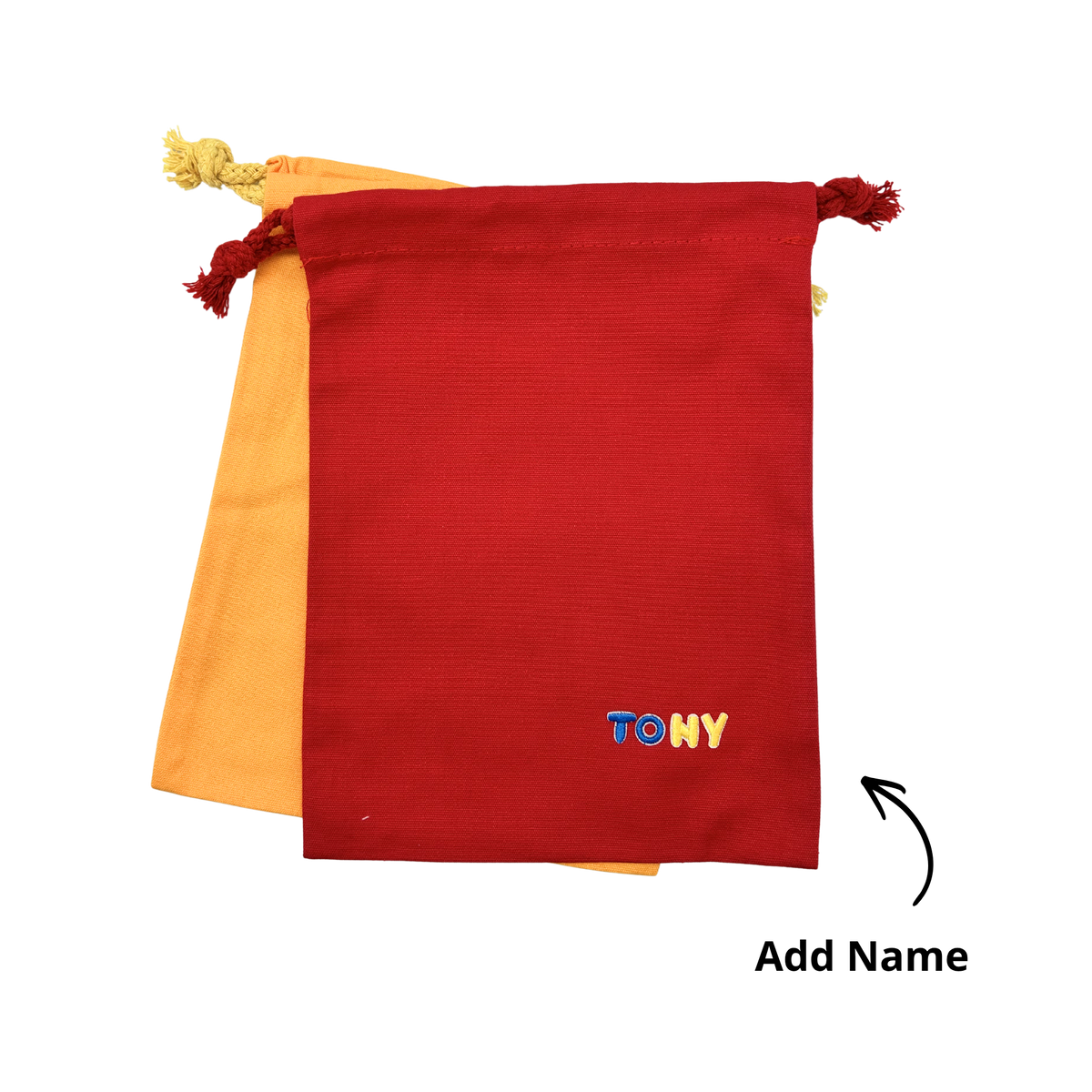 Simple Drawstring Pouch (Name Printing)