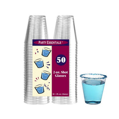 Clear Plastic Shot Glasses 2 oz (50 PACK)