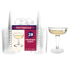 Plastic Champagne Glasses 4 oz (20 PACK)