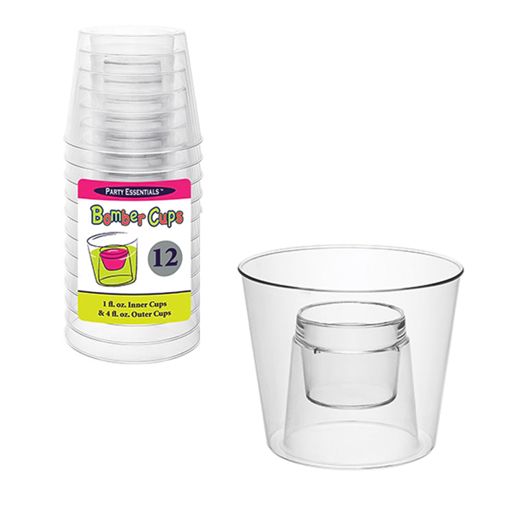 Hard Plastic Bomber Cups 4 oz (12 PACK)