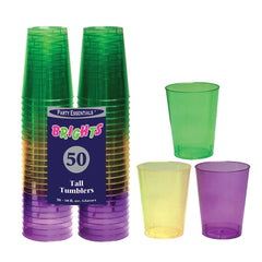 Plastic Mardi Gras Tumblers 10 oz (50 PACK)