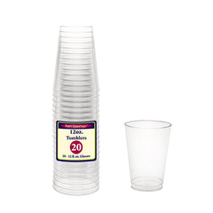 Clear Plastic Tumblers 12 oz (20 PACK)
