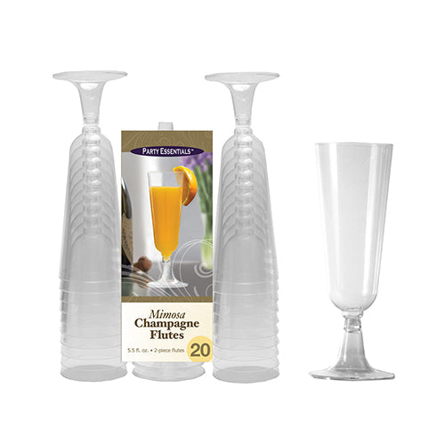 Clear Plastic Mimosa Flutes 5.5 oz (20 PACK)