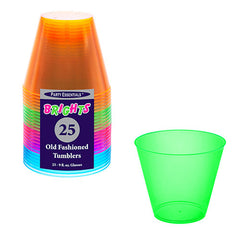 Neon Plastic Tumbler Assortment 9 oz (25 PACK)