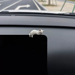 Cat Car Screen Small Ornaments Car Center Console Display Lying Doll Car Interior Decoration Doll Car Mini