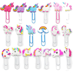 PVC Novelty Unicorn Paper Clip Bookmark