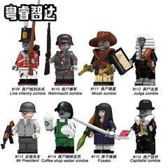 Zombie Soldier Zombie Resident Evil Halloween Judge De Soldier Doll Suitable for LEGO Assembled Building Block Toys