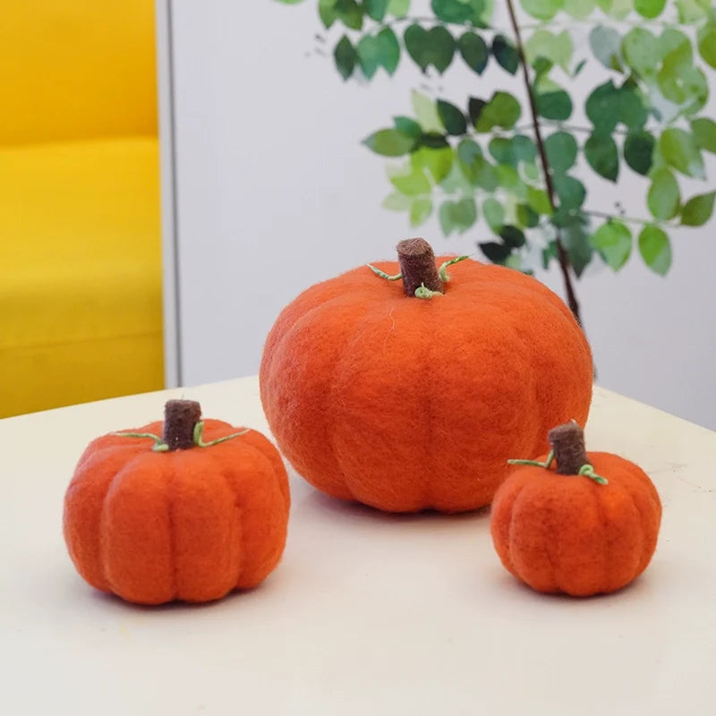 Pastoral Handmade Wool Felt Pumpkin Desktop Decoration Halloween Creative Scene Matching Photography Home Ornament Furnishing