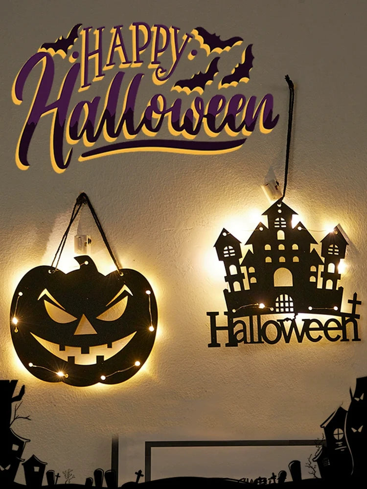 Halloween Pumpkin Lamp Decoration Small Gifts Present Theme Scene Atmosphere Layout Luminous Ornament Items Front Desk Window