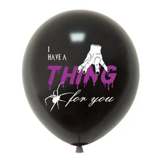 1707BA Wednesday Theme Birthday Party Layout Halloween Balloon Scene Decoration Disposable Tablecloth Plate Cutlery Paper