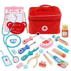 ERROR Kids Wooden Artificial Dentist Boy Girl Play House Toy Oral Tooth Extraction Nurse Injection Stethoscope Suit