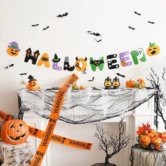 Halloween Decorations Hanging Flag Latte Art Spider Web Kindergarten Is Right Wansheng Theme Party Atmosphere Scene Layout
