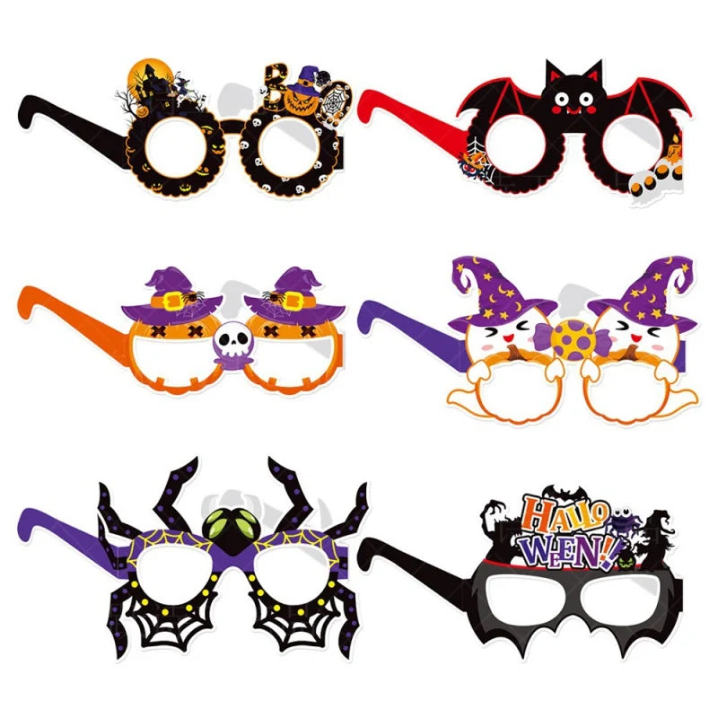 New Halloween Decoration Paper Glasses Ghost Festival Party Funny Photography Props Pumpkin Spider Glasses