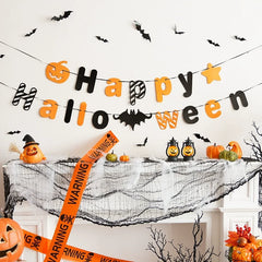 Halloween Decorations Hanging Flag Latte Art Spider Web Kindergarten Is Right Wansheng Theme Party Atmosphere Scene Layout