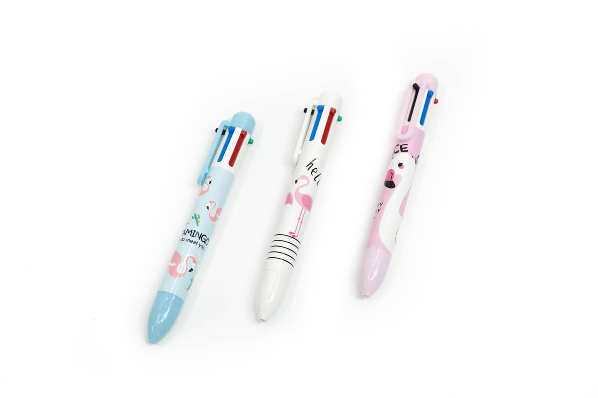 Flamingo Design Multi-Colour Clicker Pen