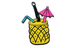 Cool Chill Pineapple Theme Luggage Tag