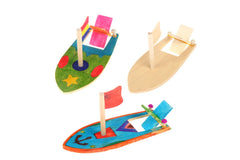 DIY Colouring Wooden Sailboat