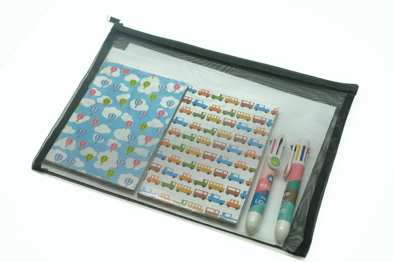 Black Mesh Zipper Case (A4)