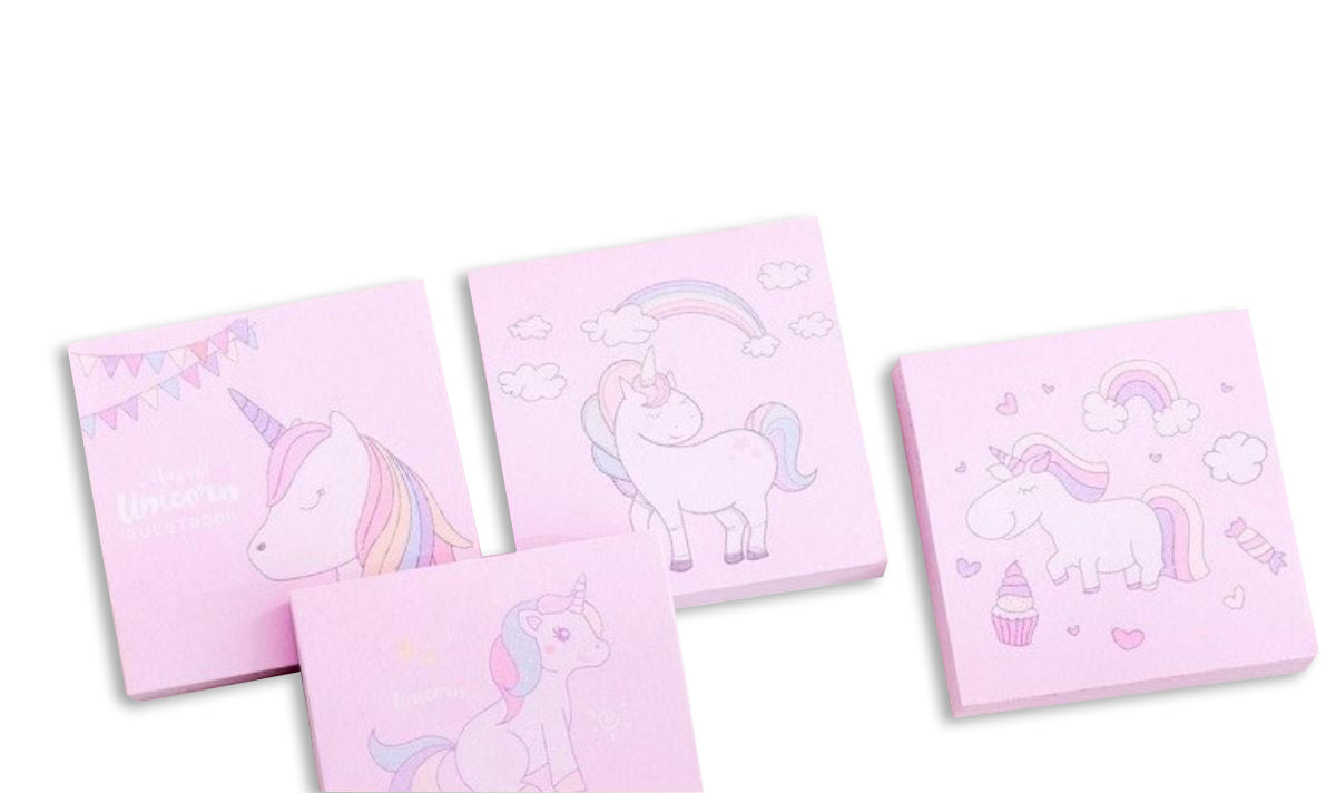 Whimsical Unicorn Rainbow Design Sticky Notes Pad