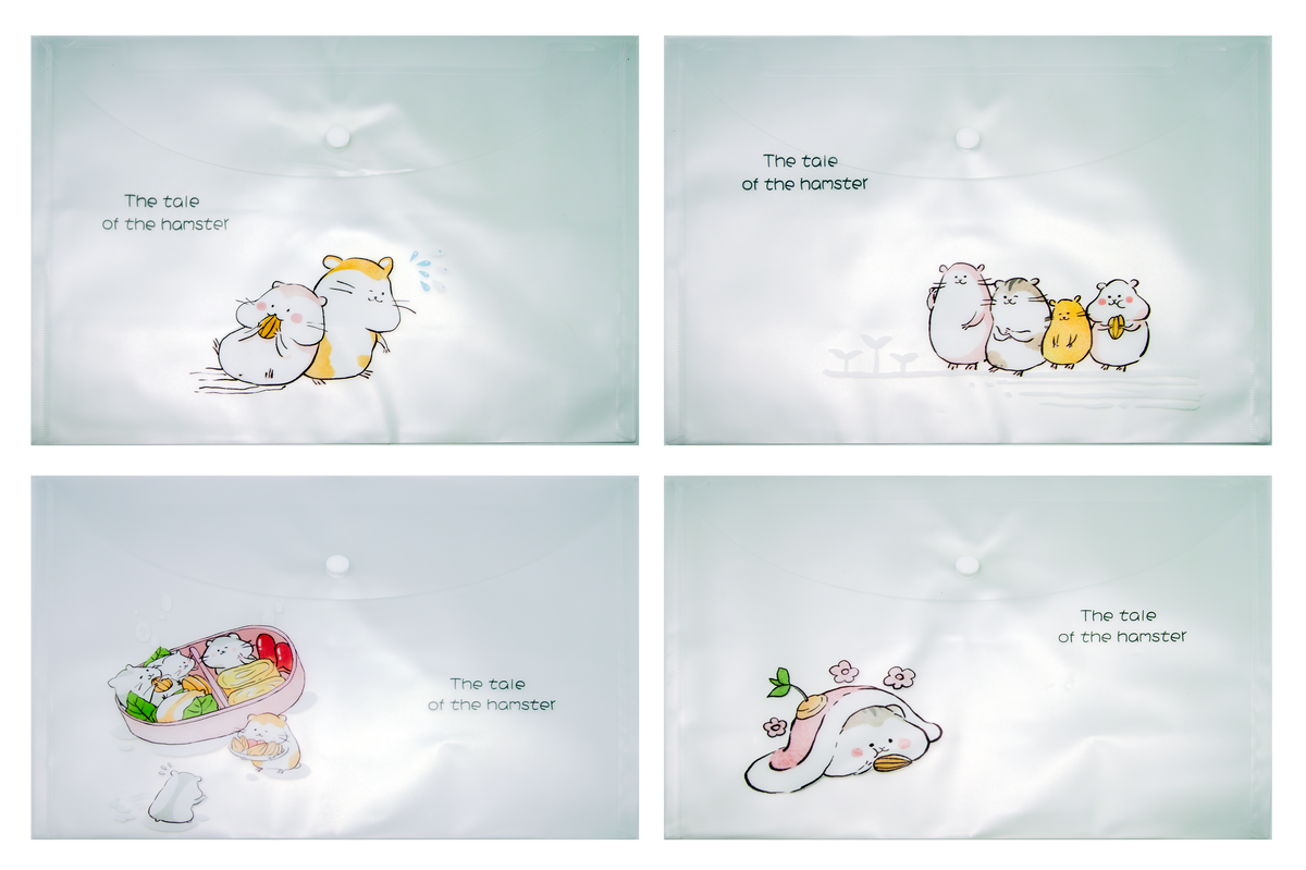 Cute Hamster Theme A4 PP Snap Button File (Pack of 12pcs)
