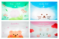 Cute Cartoon Animals Theme A4 PP Snap Button File (Pack of 12pcs)