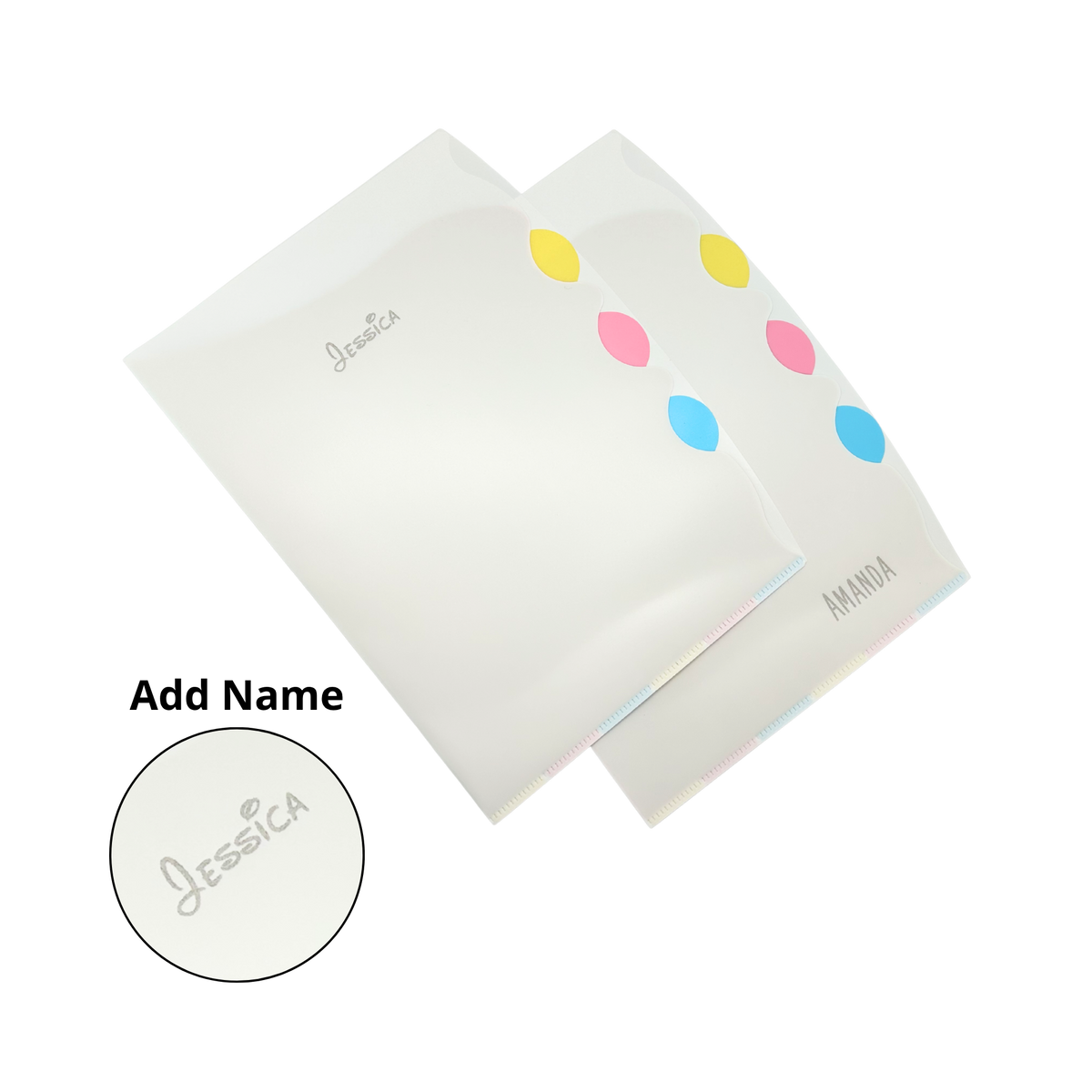 4 Compartment L Shaped Plastic Folder (Name Printing)