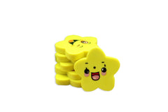 Star Smiley Emoji 3 Piece Eraser Set
