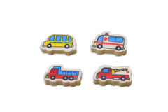 Transport Themed 4 Piece Eraser Set