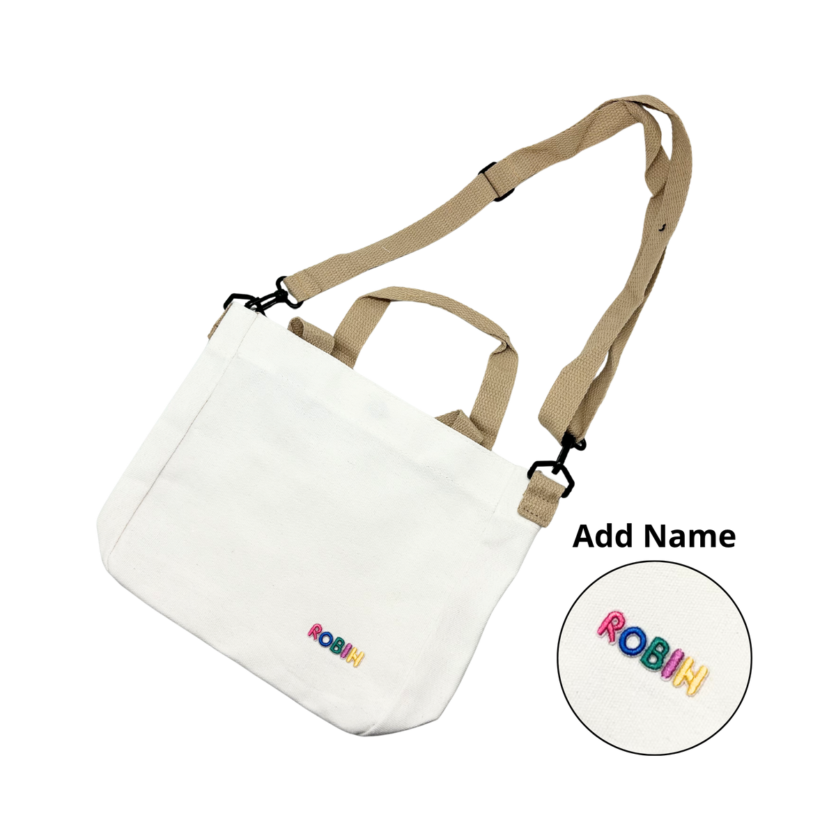 Mini Canvas Crossbody Sling Bag (Name Printing)